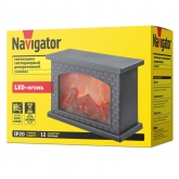 Светодиодный камин Navigator 93 214 NSL-07 с эффектом живого огня 28х12х20см, питание от батарейки