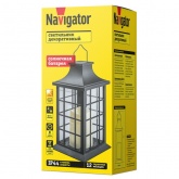 Светильник садовый Navigator 93 216 NSL-09 свеча в фонаре, на солнечной батарее, сталь