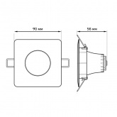 Светильник светодиодный Gauss Downlight 6W 2700К 230V 500Lm квадрат белый 90х90х56 65х65 IP20