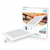 Светильник встраиваемый Gauss ультратонкий квадратный IP20 12W 170х170х22mm (155х155mm) 4100K 880Lm