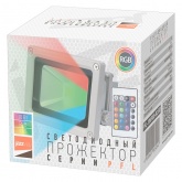 Прожектор светодиодный JazzWay PFL-10W 220V RGB-RC с пультом ДУ IP65 серый корпус