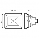Прожектор светодиодный JazzWay PFL-10W 220V RGB-RC с пультом ДУ IP65 серый корпус