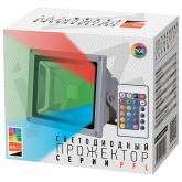 Прожектор светодиодный JazzWay PFL-20W 220V RGB-RC с пультом ДУ IP65 серый корпус