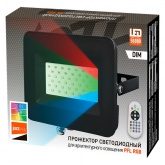 Прожектор светодиодный JazzWay PFL-30W 220V RGB с пультом ДУ IP65 черный корпус