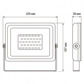 Прожектор светодиодный JazzWay PFL-30W 220V RGB с пультом ДУ IP65 черный корпус