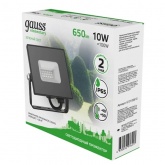 Прожектор светодиодный Gauss Elementary 10W 220V зеленый 650lm IP65 черный корпус