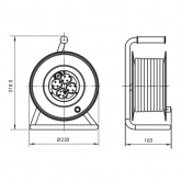 Удлинитель на катушке ИЭК Garden 30м 2х0,75мм 6А 4 розетки с термозащитой