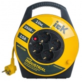 Удлинитель на барабане ИЭК Industrial 10м 3х1,0мм 10А 4 розетки с термозащитой