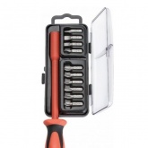 Диэлектрическая отвертка с набором сменных бит 10шт КВТ НИО-5510 VDE 1000В