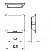 Светильник светодиодный Philips Downlight DN027B LED 6/NW L100 SQ 7W 600lm 4000K h33/l-94/L125mm