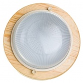 Светильник для бани термостойкий 130° на деревянной основе Клен, IP54 E27 круг НБО 03-60-011