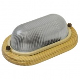 Светильник для бани термостойкий 130° на деревянной основе Клен, IP54 E27 овал НБО 04-60-011