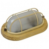 Светильник для бани термостойкий 130° на деревянной основе Клен, IP54 E27 овал решетка НБО 04-60-012