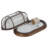 Светильник ЭРА НБО 04-60-022 Орех Кантри дерево/стекло решетка IP54 E27 max60W 232х140 овал