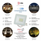 Прожектор светодиодный ЭРА LPR-023-W-65K-030 30W 6500K 2400Lm IP65 белый
