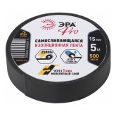 Изолента самослипающаяся ЭРА 15мм х 5м (от - 50°С до + 90°С) PRO черная