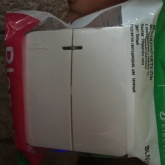 Накладной выключатель 2-клавишный с подсветкой SE Blanca 10А 250В белый изол.пластина