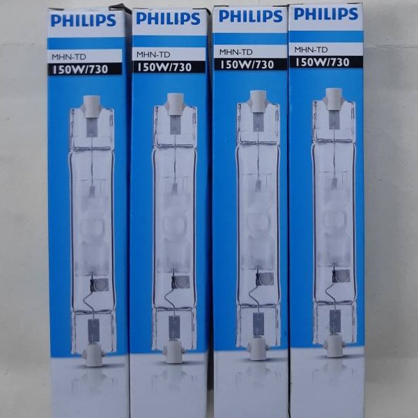 Металлогалогенная лампа Philips MHN-TD мощностью 150 Ватт с цоколем RX7s-24, теплого белого света.
