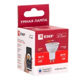 Умная лампа EKF WIFI Connect 5W RGBW (2700...6500K) 230V GU10 60° (управление - Алиса и Маруся)