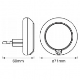 Ночник Ledvance Round 0,3W 3000K фотореле белый