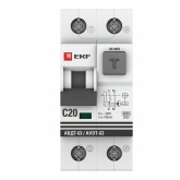 Дифавтомат EKF PROxima АВДТ-63 1P+N С20А 100мА 6кА тип А однофазный электромеханический 6кА (дифференциальный автомат, АВДТ)