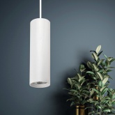 Подвесной светильник ЭРА PL1 COB-10 WH 300 COB 10W D80x300mm белый 5056306016684