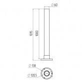 Опора пластиковая ЭРА 1,0м подходит для всех светильников-шаров серий НТУ 01, НТУ 02