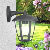 Светильник ЭРА садово-парковый 6 граней серый настенный вниз E27 IP44(У1) НБУ 07-40-004 «Дели 3»