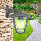 Светильник ЭРА садово-парковый 4 грани серый настенный вниз E27 IP44(У1) НБУ 07-40-002 «Дели 2»