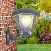 Светильник ЭРА садово-парковый 4 грани серый настенный вверх E27 IP44(У1) НБУ 07-40-001 «Дели»