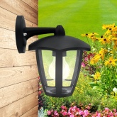 Светильник садово-парковый ЭРА НБУ 07-40-004 Дели3 черный настенный вниз E27 IP44(У1) 6 граней