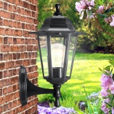 Светильник садово-парковый ЭРА НБУ 06-60-001 Леда1 настенный шестигранный черный Е27