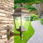 Светильник садово-парковый ЭРА НБУ 04-60-001 Леда настенный четырехгранный под бронзу Е27