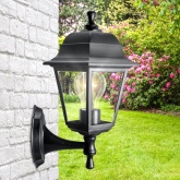 Светильник садово-парковый ЭРА НБУ 04-60-001 Леда настенный четырехгранный черный Е27