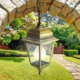 Светильник садово-парковый ЭРА НСУ 04-60-001 Адель подвесной четырехгранный под бронзу Е27