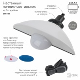 Светильник светодиодный ночник ЭРА NLED-487-1W-SW-W настенный на батарейках с выключателем белый