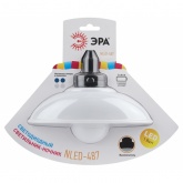 Светильник светодиодный ночник ЭРА NLED-487-1W-SW-W настенный на батарейках с выключателем белый