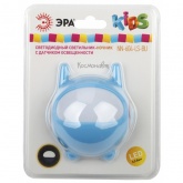 Ночник ЭРА NN-604-LS-BU синий, с датчиком освещенности (5055945539103)