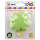 Ночник ЭРА NN-606-LS-GR зеленый, датчик освещенности (5055945521863)