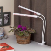 Светильник светодиодный для растений на прищепке ЭРА FITO-20W-АLED-L полного спектра белый