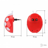 Ночник ЭРА NN-601-LS-R красный, датчик освещенности (5055945521832)