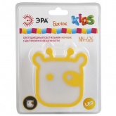 Ночник ЭРА NN-626-LS-Y желтый, датчик освещенности (5055398674635)