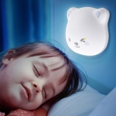 Светильник-ночник ЭРА NLED-466-1W-W Мишка белый аккумуляторный, выбор цвета 3000K, 4500K, 6000K DIM