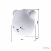 Светильник-ночник ЭРА NLED-466-1W-W Мишка белый аккумуляторный, выбор цвета 3000K, 4500K, 6000K DIM