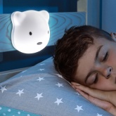 Светильник-ночник ЭРА NLED-465-1W-W Мишка белый аккумуляторный, выбор цвета 3000K, 4500K, 6000K DIM