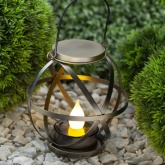 Садовый светильник ЭРА ERASFM-01 Лофт на солнечной батарее, подвесной с ручкой, металл 26см