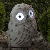 Садовый светильник ЭРА Полярная сова на солнечной батарее, полистоун 19см