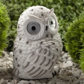Садовый светильник ЭРА Полярная сова на солнечной батарее, полистоун 19см