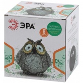 Садовый светильник ЭРА ERAFYS01-08 Сова серая на солнечной батарее, полистоун 11,5см