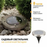 Садовый светильник ЭРА ERAST040-08 на солнечной батарее, сталь, пластик 13см (50561837805